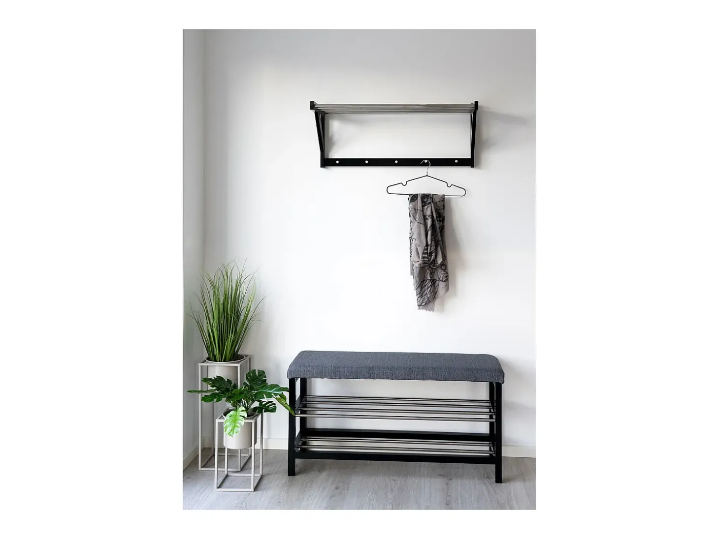 Perchero de Pared Padova, Negro, 78x32x34 cm, Kendra Home