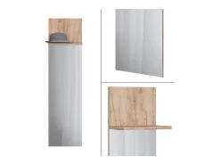 Perchero de pared roble dorado 36x21.6x135 siri