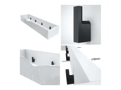 Perchero Kolmio 190 x 185 x 33 cm, cuerpo en blanco mate, frentes en Negro de alto brillo | Amplia selección de colores