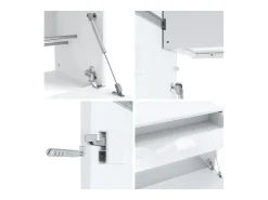 Perchero Kolmio 190 x 185 x 33 cm, cuerpo en blanco mate, frentes en Gris de alto brillo | Amplia selección de colores
