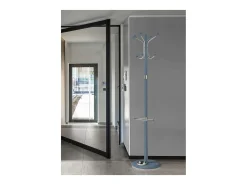 Perchero mod. 421 con paragüero herrajes en cromo satinado lacado azul, 180 cm(alto)37 cm