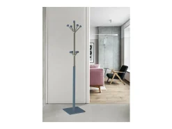 Perchero mod. 429 moderno herrajes cromo satinado lacado azul, 180 cm(alto)34 cm(ancho)34