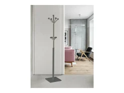 Perchero mod. 429 moderno herrajes cromo satinado lacado gris, 180 cm(alto)34 cm(ancho)34
