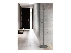 Perchero moderno mod. 401 herrajes cromo satinado lacado gris, 185 cm(alto)35 cm(ancho)35