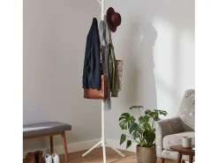 Perchero Reki Entrada 8 Colgadores Blanco Madera 44x172x44 cm