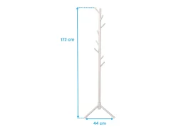 Perchero Reki Entrada 8 Colgadores Blanco Madera 44x172x44 cm