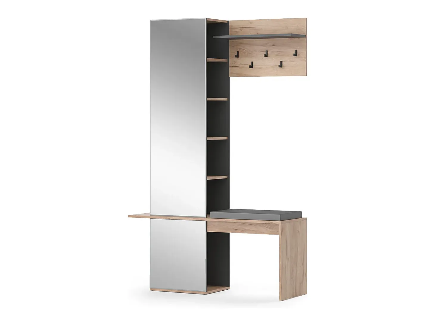 Perchero roble dorado 120x40x190 adeline