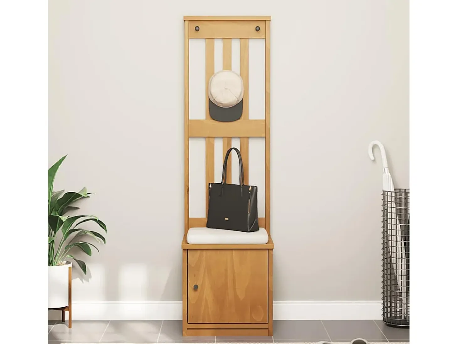 Perchero SANDNES 45x40x159,5 cm madera maciza de pino