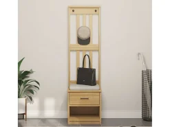 Perchero SANDNES 45x40x159,5 cm madera maciza de pino