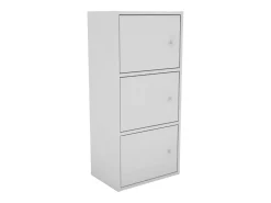 Plea salón 1 armario 3 puertas y 1 estantería 3 niveles blanco 184x42x29 cm