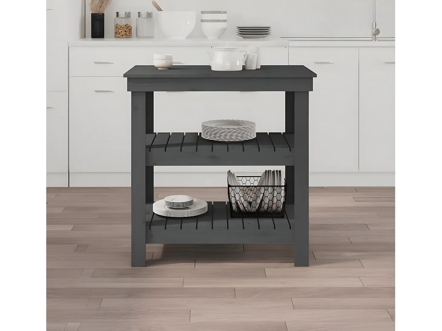 Prolenta Premium - Banco de trabajo de madera maciza de pino gris 78,5x50x80 cm