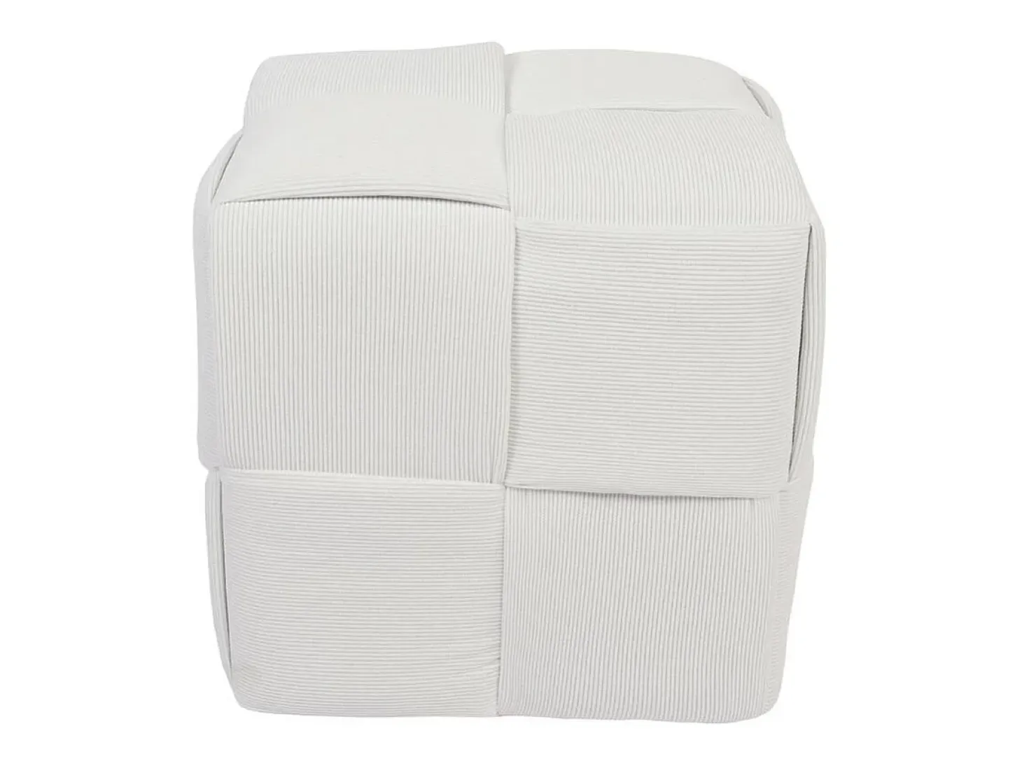Puf Courdoruy diseño cuadrado blanco 41x45x45 cm Adec