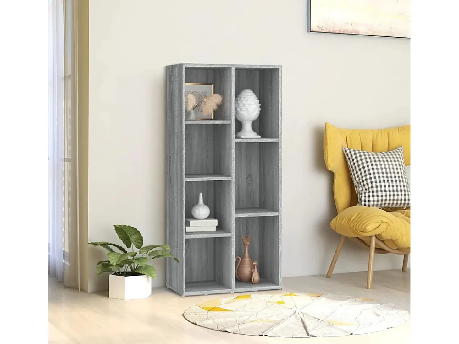 Puurs Estantería color gris Sonoma 50x25x106 cm