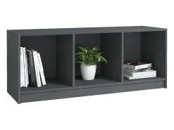 Qara Mueble de TV madera maciza de pino gris 104x33x41 cm