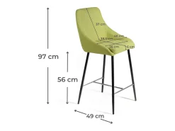 Ray - Taburete de tela verde - Juego de 1