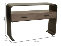 Recibidor De Madera Y Metal Negro