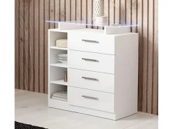 Recibidor para Entrada Pasillo en Blanco con LED 80x35x88cm Paola 4C