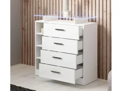 Recibidor para Entrada Pasillo en Blanco con LED 80x35x88cm Paola 4C