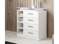 Recibidor para Entrada Pasillo en Blanco con LED 80x35x88cm Paola 4C