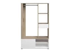 Recibidor Woody roble/blanco con almacenaje 183x110x40 cm