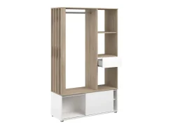 Recibidor Woody roble/blanco con almacenaje 183x110x40 cm