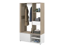 Recibidor Woody roble/blanco con almacenaje 183x110x40 cm