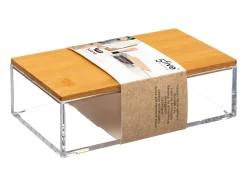 Recipiente de cocina rectangular con tapa de bambú 16x9,6x h5,1 cm
