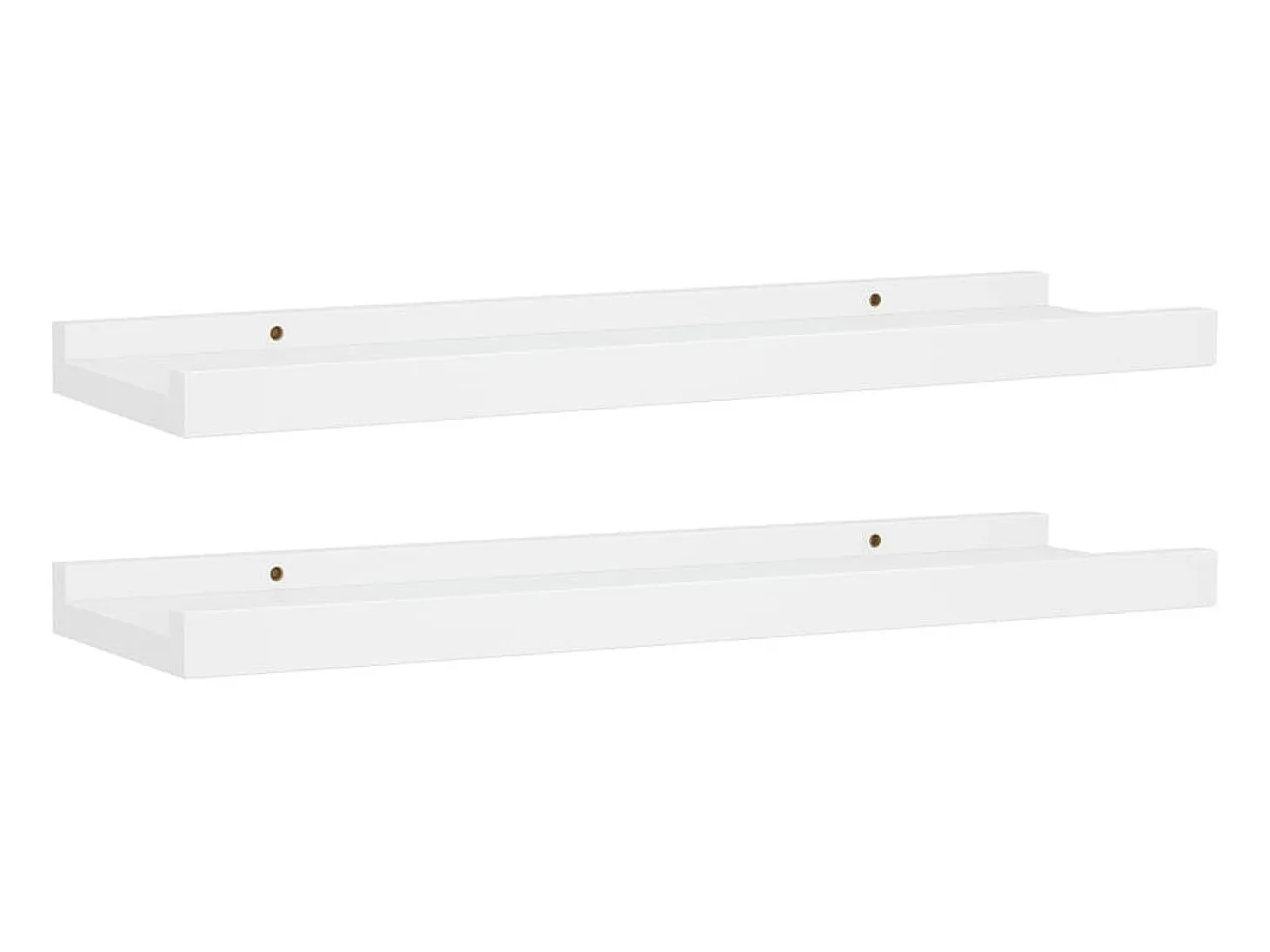 Repisa para marcos de fotos 2 uds MDF blanco 40x9x3 cm ES708282