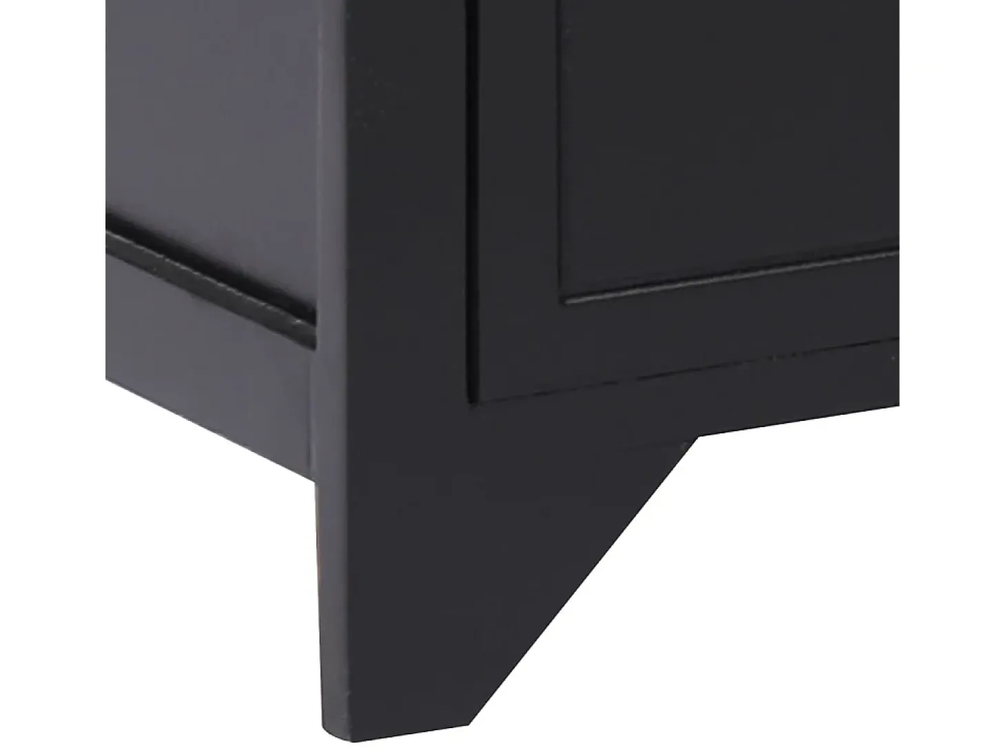 Éric-Paul-Louis Mueble para TV madera maciza de paulownia negro 108x30x40 cm