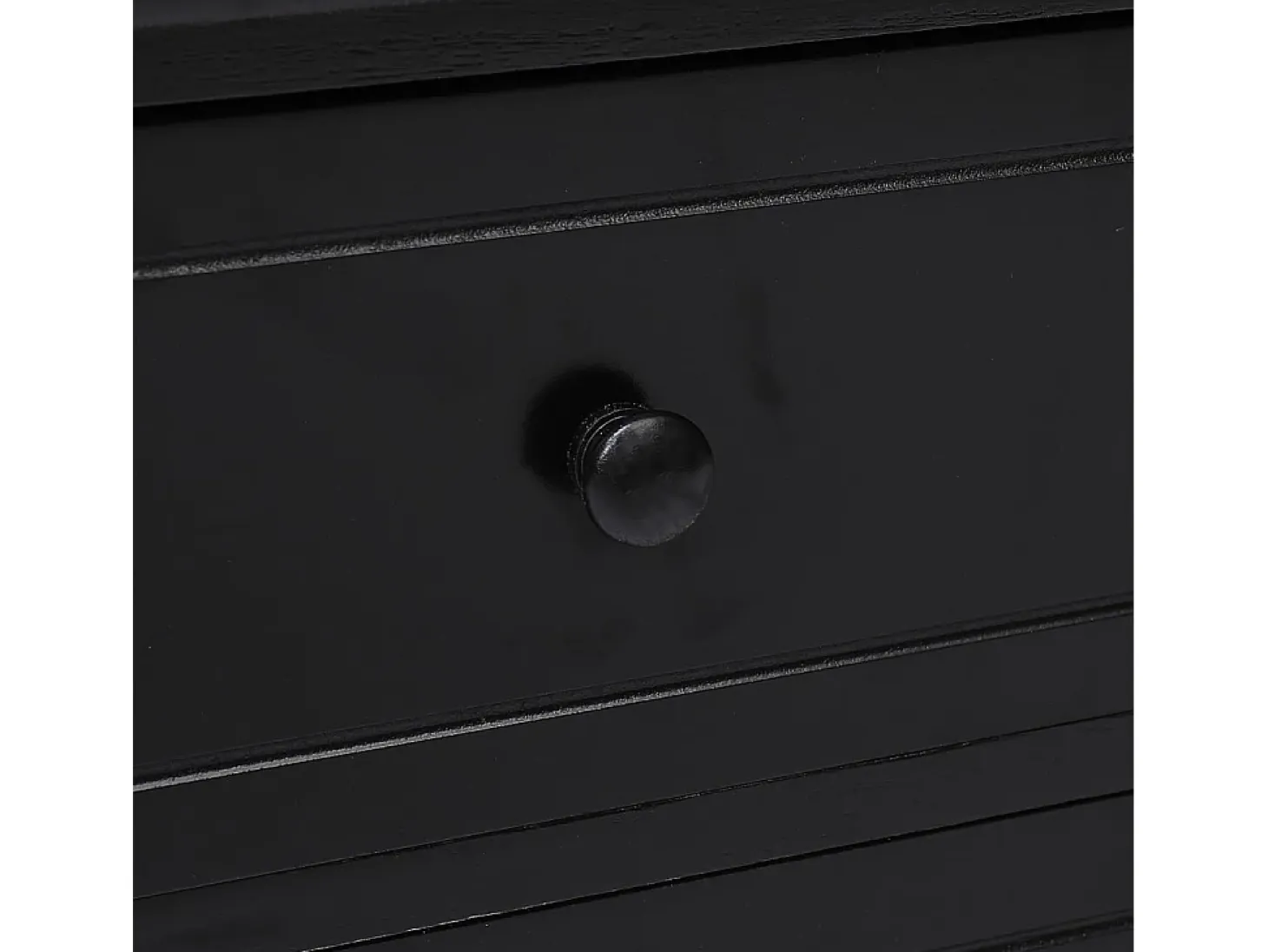 Éric-Paul-Louis Mueble para TV madera maciza de paulownia negro 108x30x40 cm