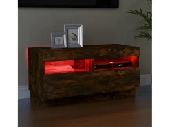 Roelant Mueble de TV con luces LED color roble ahumado 80x35x40 cm