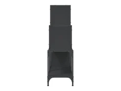 Rylanor Estantería de madera de ingeniería y metal negro 92x30x102 cm