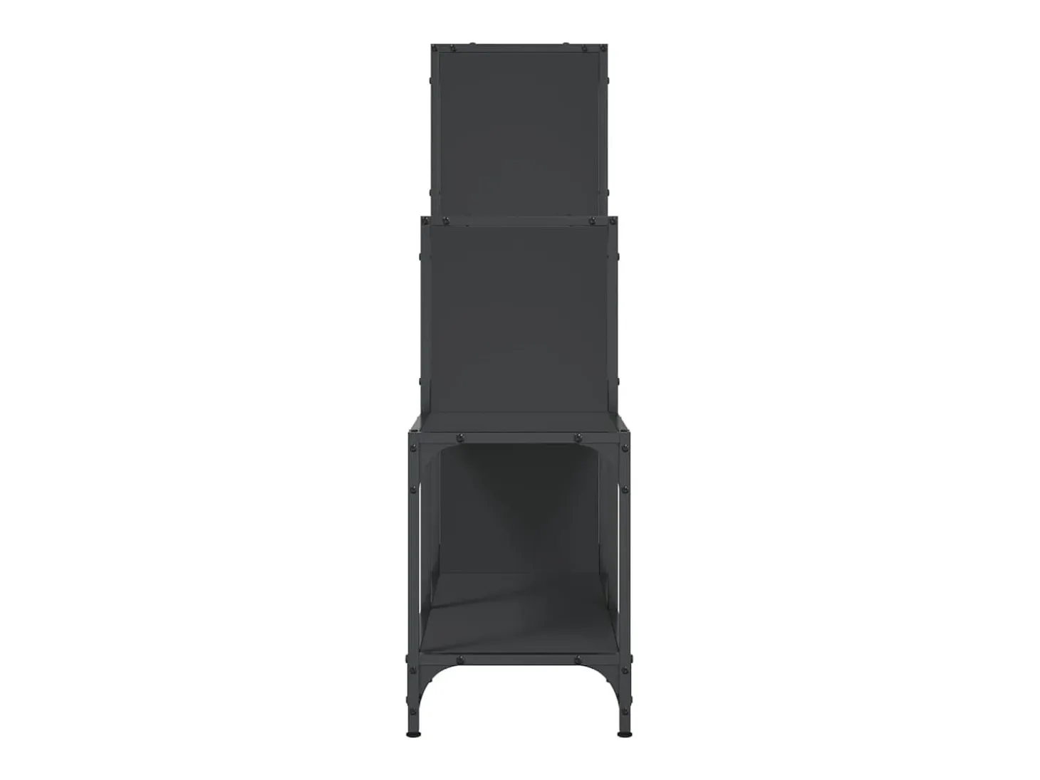 Rylanor Estantería de madera de ingeniería y metal negro 92x30x102 cm