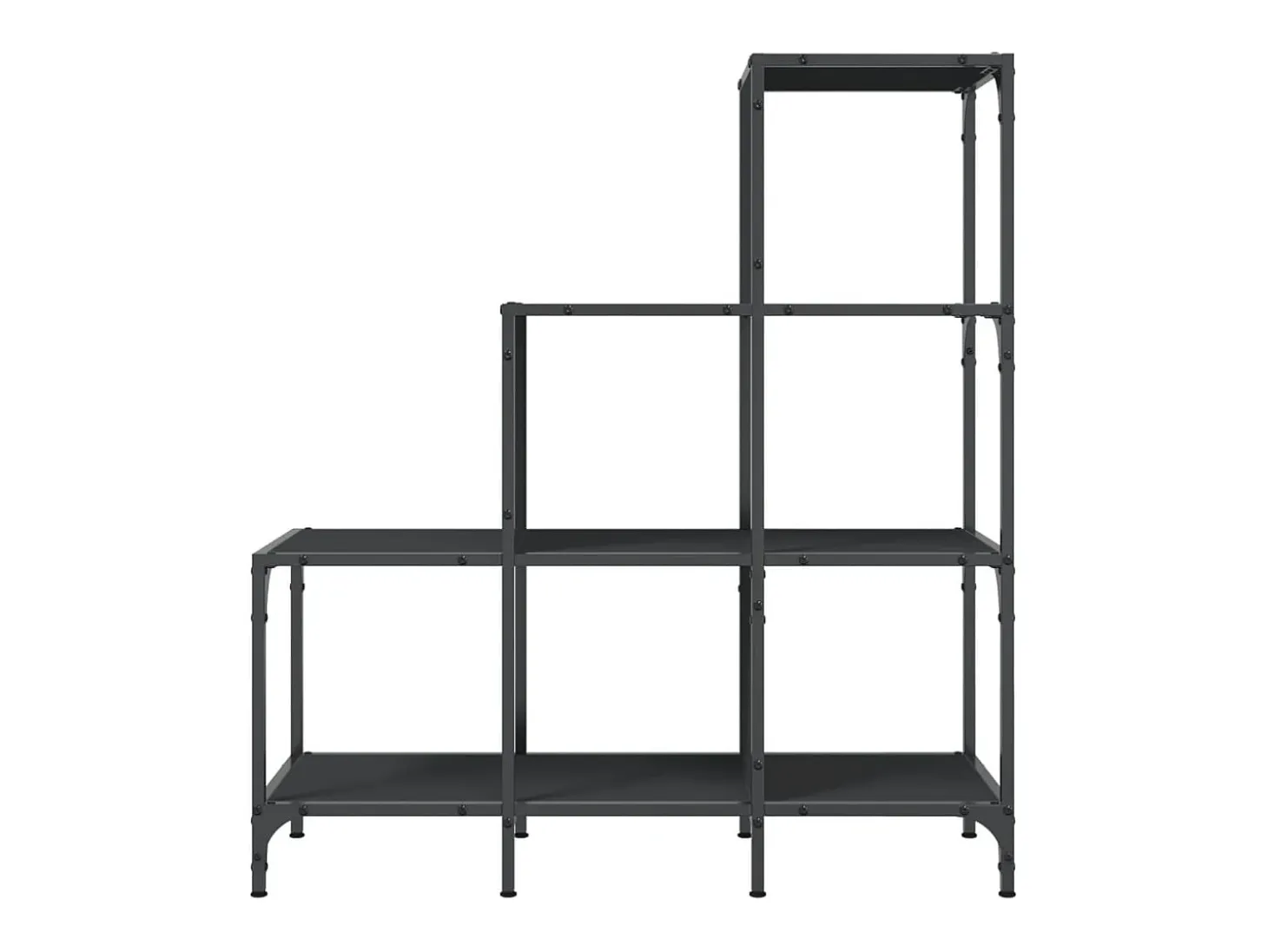 Rylanor Estantería de madera de ingeniería y metal negro 92x30x102 cm