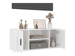 Åse Kristine Mueble para TV madera contrachapada blanco 100x35x40 cm