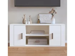 Åse Kristine Mueble para TV madera contrachapada blanco 100x35x40 cm