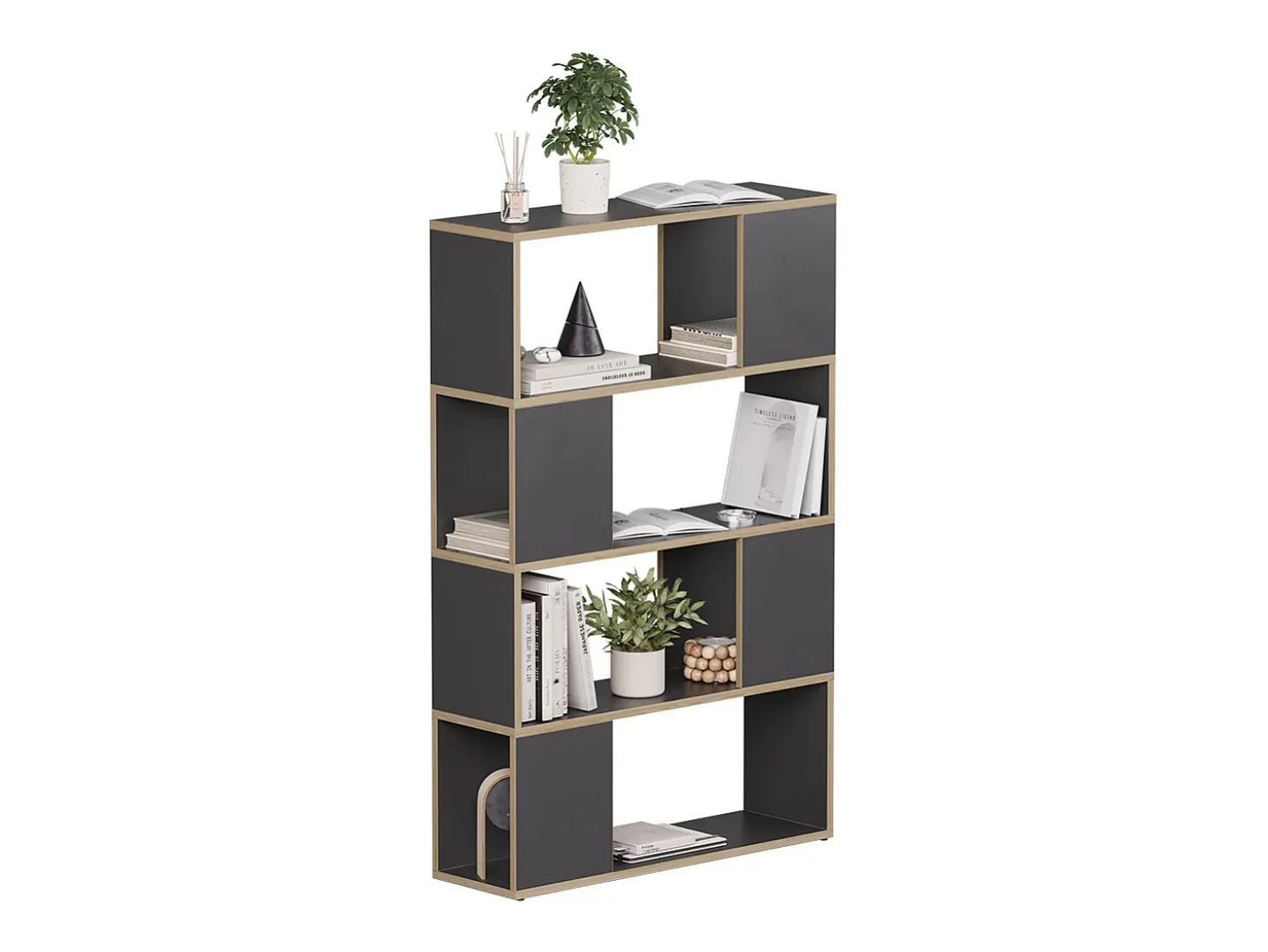 Separador de ambientes antracita/roble 80x24x124.5 eneos