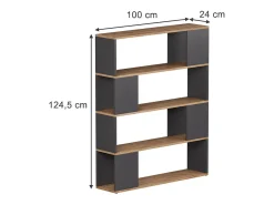 Separador de ambientes antracita/roble dorado 100x24x124.5 eneos