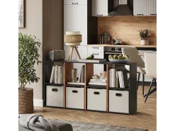 Separador de ambientes antracita/roble dorado 143x29x72 scutum