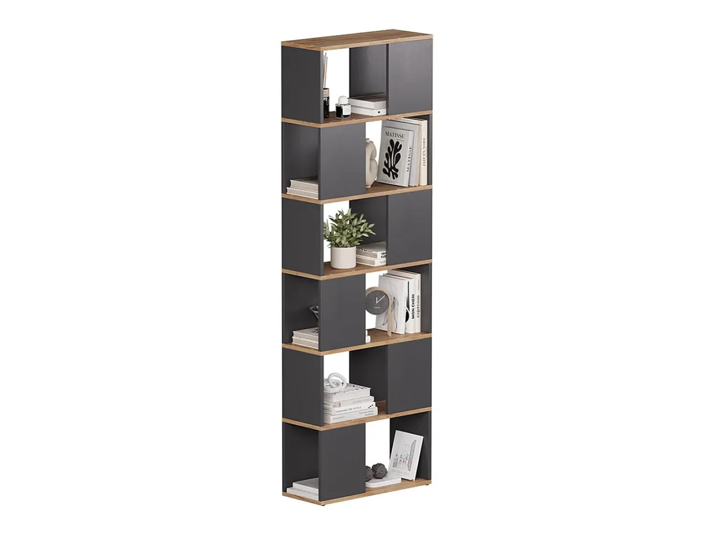 Separador de ambientes antracita/roble dorado 60x24x186 eneos