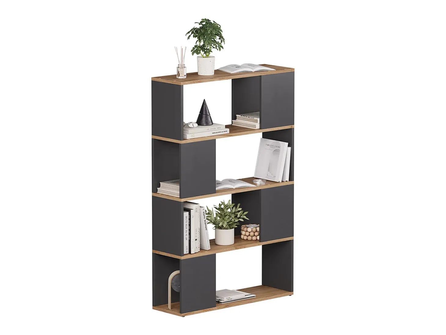 Separador de ambientes antracita/roble dorado 80x24x124.5 eneos