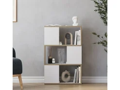 Separador de ambientes blanco/roble 60x24x94 eneos