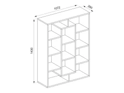 Separador de ambientes blanco 107.2x29x143