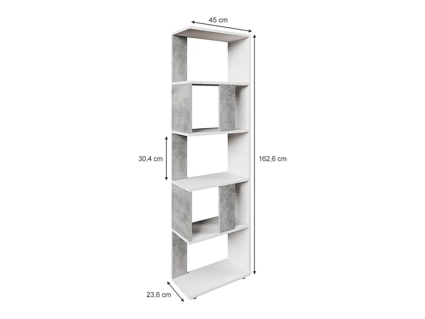 Separador de ambientes hormigón/blanco 45x23.6x162.6