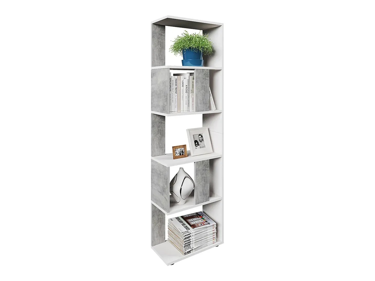 Separador de ambientes hormigón/blanco 45x23.6x162.6