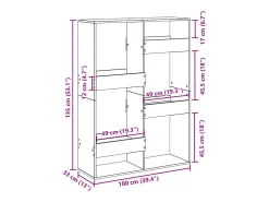 Separador de ambientes madera gris Sonoma 100x33x135 cm