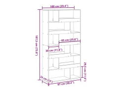 Separador de ambientes madera ingeniería blanco 100x33x187,5 cm