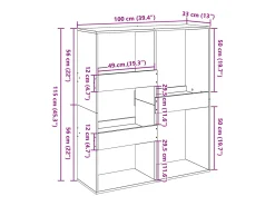 Separador de ambientes madera ingeniería blanco 100x33x115 cm