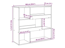 Separador de ambientes madera ingeniería blanco 100x33x94,5 cm