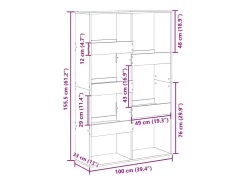Separador de ambientes madera ingeniería blanco 100x33x155,5 cm